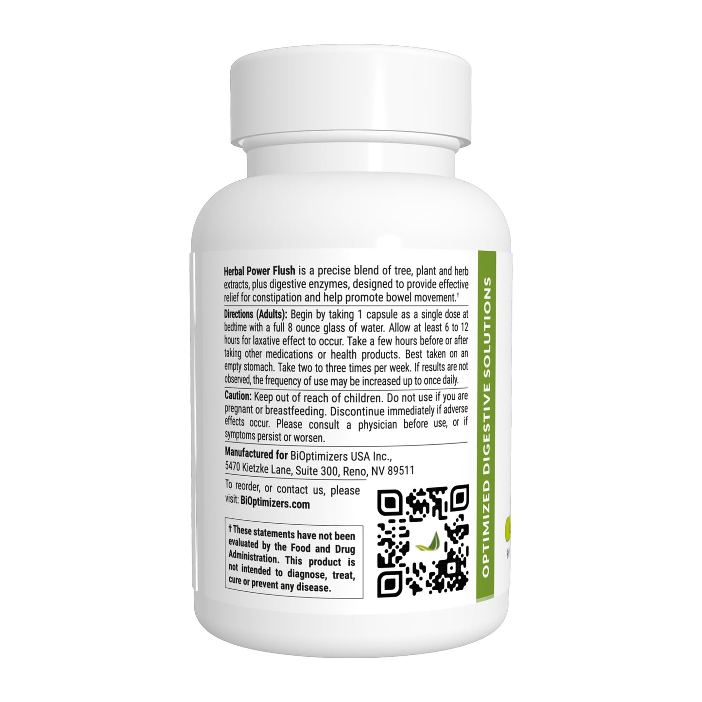 BIOptimizers Herbal Power Flush - Extra Strength Digestive Cleanse - Eliminate Toxins Improve Bowel Digestion - dailyvitalstore