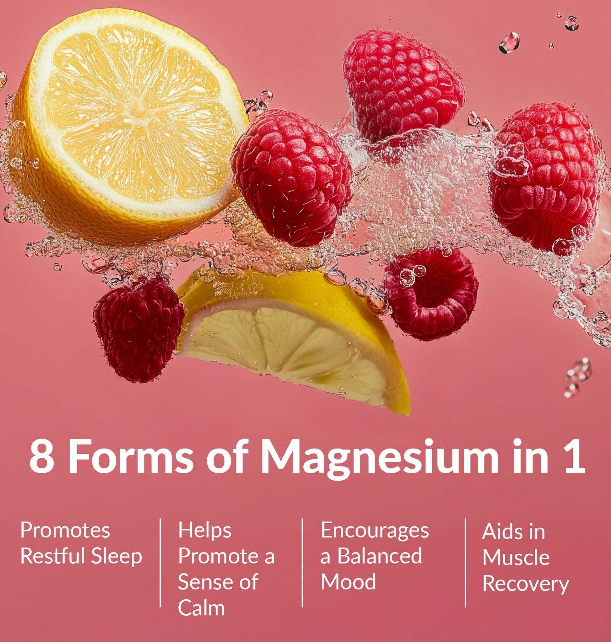 BIOptimizers Magnesium Breakthrough Drink - 8 Forms of Magnesium, Electrolytes, Sleep Health, Stress, Muscle Recovery, Heart Support | Glycinate, Citrate, Malate- Raspberry Lemon - dailyvitalstore