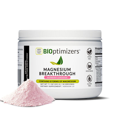 BIOptimizers Magnesium Breakthrough Drink - 8 Forms of Magnesium, Electrolytes, Sleep Health, Stress, Muscle Recovery, Heart Support | Glycinate, Citrate, Malate- Raspberry Lemon - dailyvitalstore