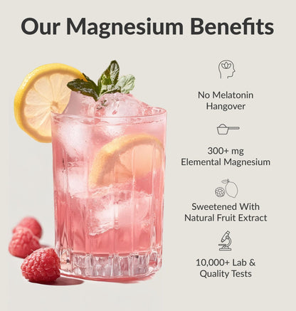 BIOptimizers Magnesium Breakthrough Drink - 8 Forms of Magnesium, Electrolytes, Sleep Health, Stress, Muscle Recovery, Heart Support | Glycinate, Citrate, Malate- Raspberry Lemon - dailyvitalstore