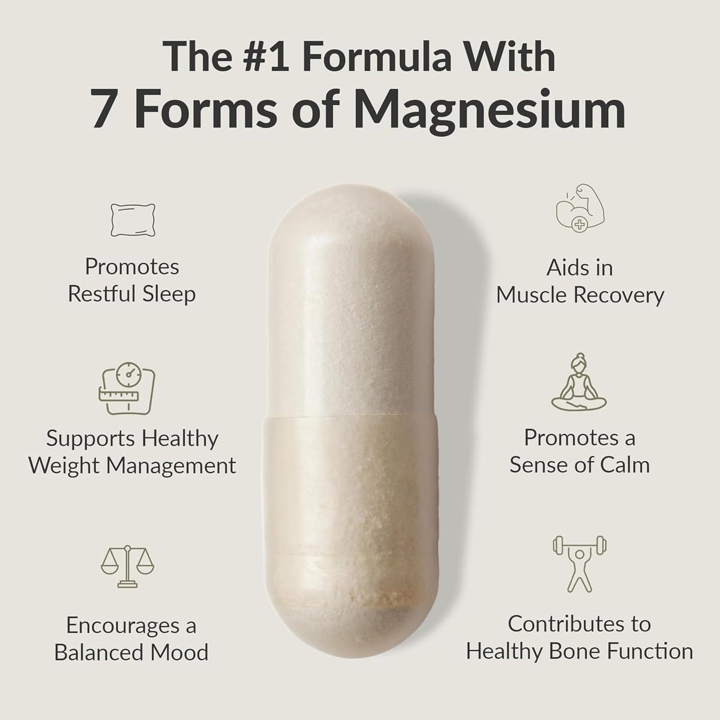 BIOptimizers Magnesium Breakthrough Supplement with 500mg - 7 Forms of Magnesium: Glycinate, Malate, Citrate, and More - Natural Support for Sleep and Cognitive Function -30 Capsules- Calming Vitamins - dailyvitalstore