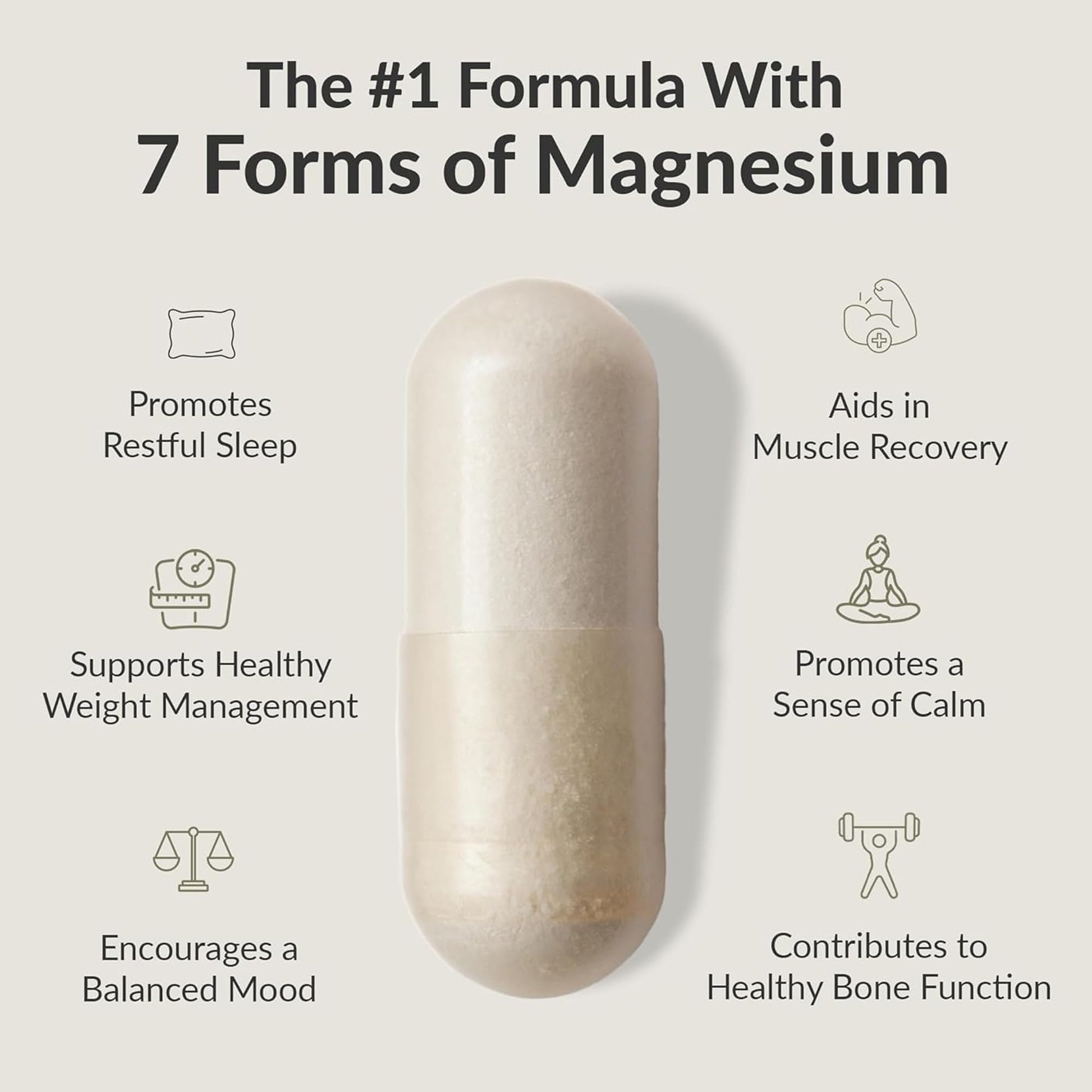 BIOptimizers Magnesium Breakthrough Supplement with 500mg - 7 Forms of Magnesium: Glycinate, Malate, Citrate, and More - Natural Support for Sleep and Cognitive Function -30 Capsules- Calming Vitamins - dailyvitalstore