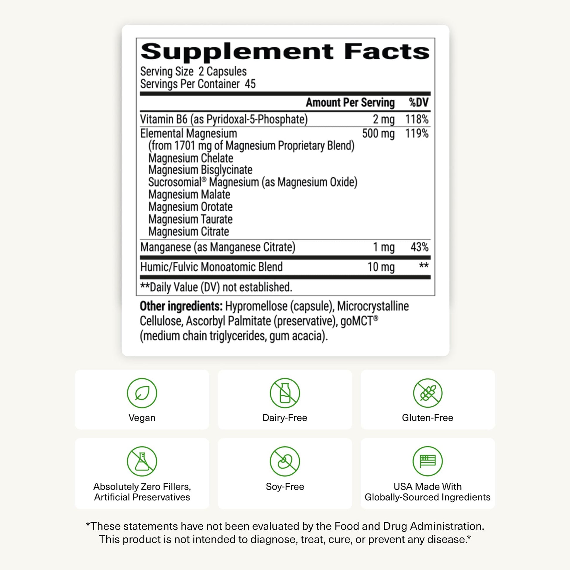 BIOptimizers Magnesium Breakthrough Supplement with 500mg - 7 Forms of Magnesium: Glycinate, Malate, Citrate, and More - Natural Support for Sleep and Cognitive Function -90 Capsules- Calming Vitamins - dailyvitalstore