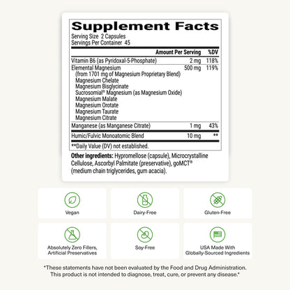 BIOptimizers Magnesium Breakthrough Supplement with 500mg - 7 Forms of Magnesium: Glycinate, Malate, Citrate, and More - Natural Support for Sleep and Cognitive Function -90 Capsules- Calming Vitamins - dailyvitalstore