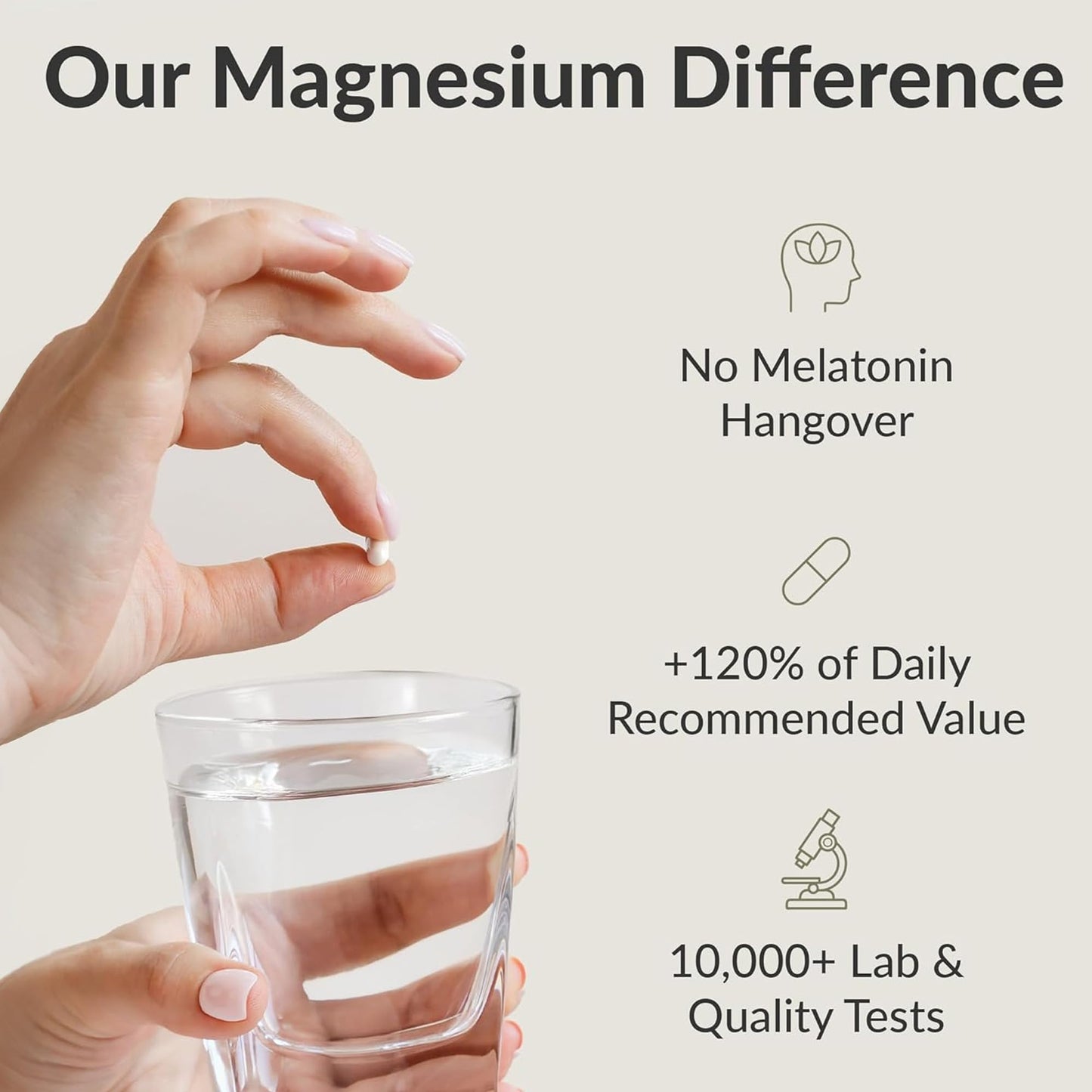 BIOptimizers Magnesium Breakthrough Supplement with 500mg - 7 Forms of Magnesium: Glycinate, Malate, Citrate, and More - Natural Support for Sleep and Cognitive Function -30 Capsules- Calming Vitamins - dailyvitalstore