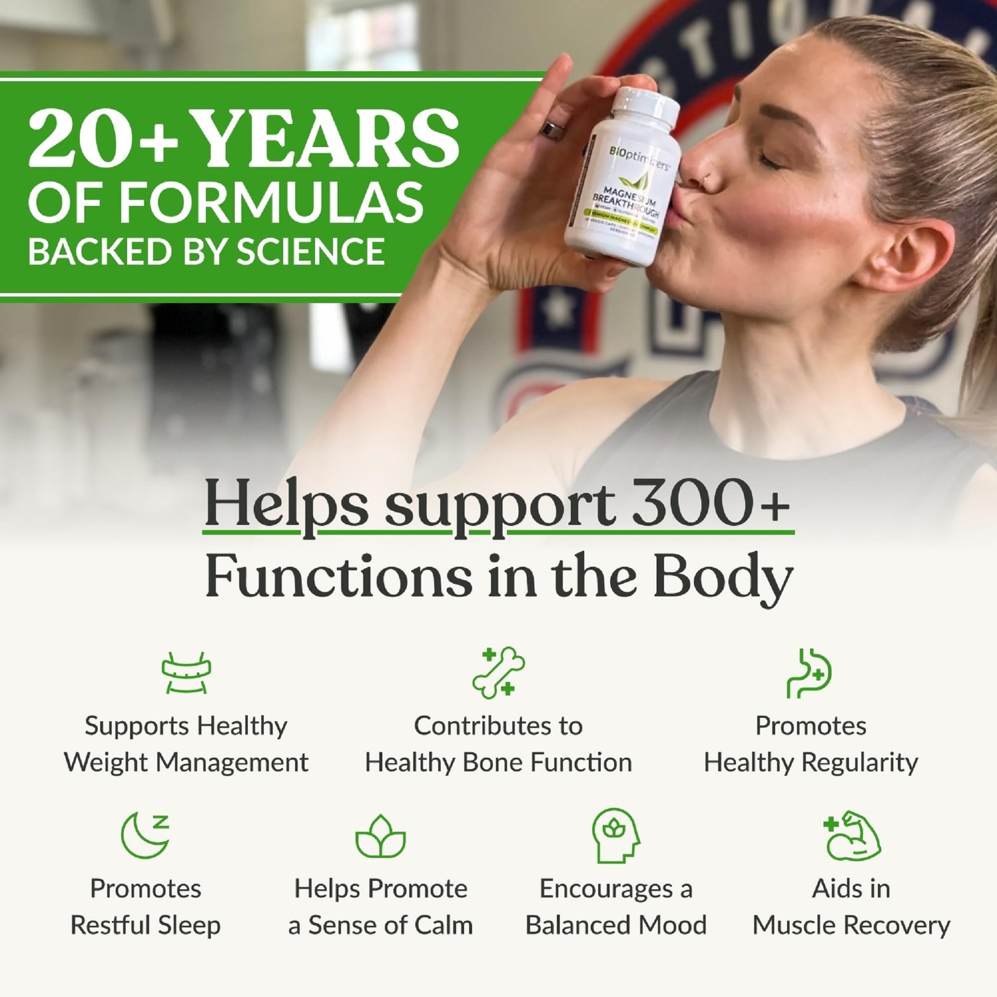 BIOptimizers Magnesium Breakthrough Supplement with 500mg - 7 Forms of Magnesium: Glycinate, Malate, Citrate, and More - Natural Support for Sleep and Cognitive Function -90 Capsules- Calming Vitamins - dailyvitalstore