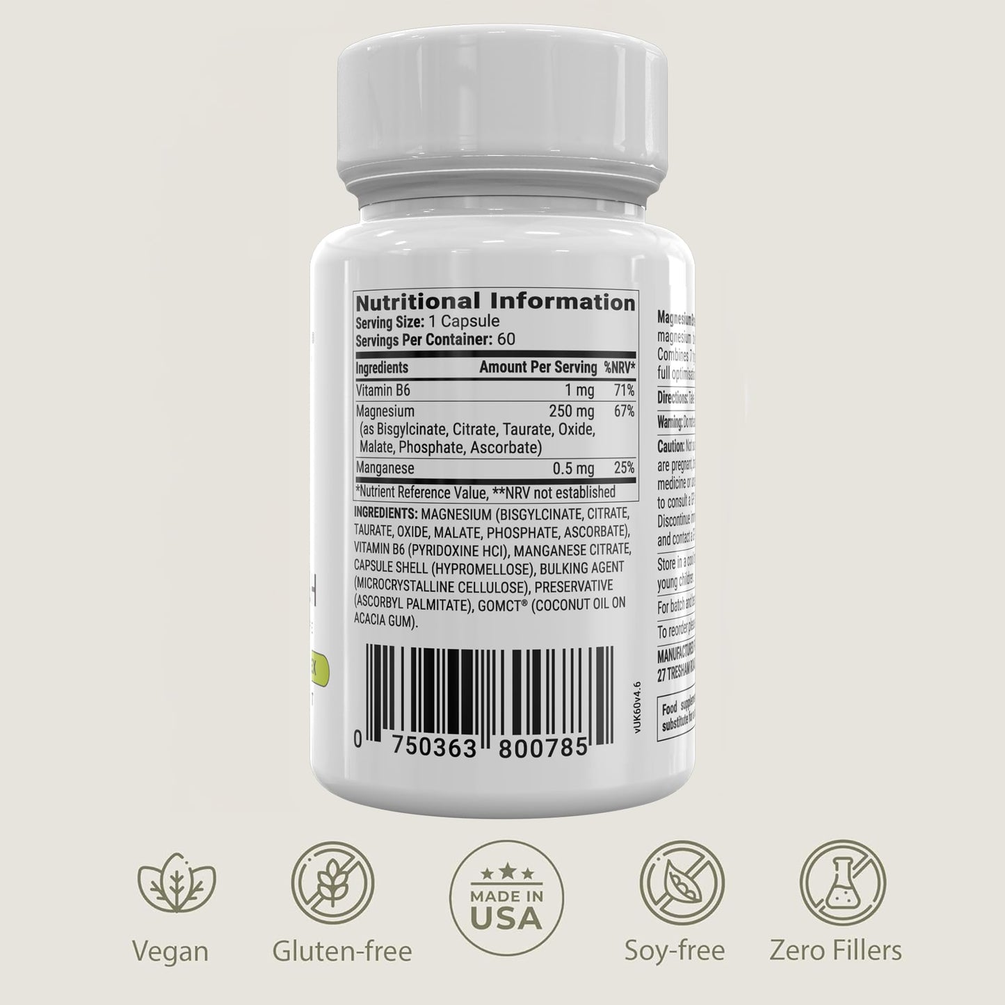 BIOptimizers Magnesium Breakthrough Supplement with 500mg - 7 Forms of Magnesium: Glycinate, Malate, Citrate, and More - Natural Support for Sleep and Cognitive Function -60 Capsules- Calming Vitamins - dailyvitalstore