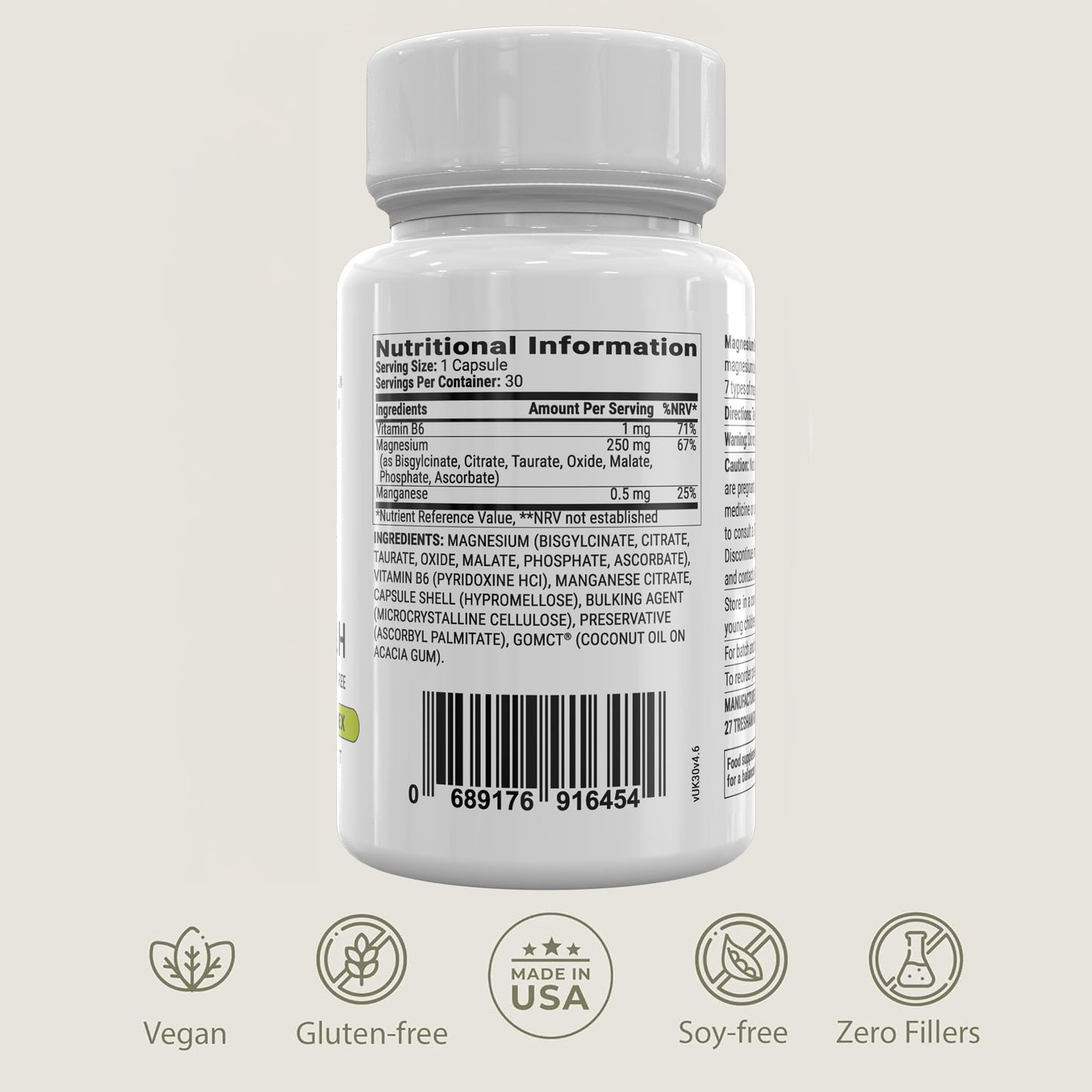BIOptimizers Magnesium Breakthrough Supplement with 500mg - 7 Forms of Magnesium: Glycinate, Malate, Citrate, and More - Natural Support for Sleep and Cognitive Function -30 Capsules- Calming Vitamins - dailyvitalstore
