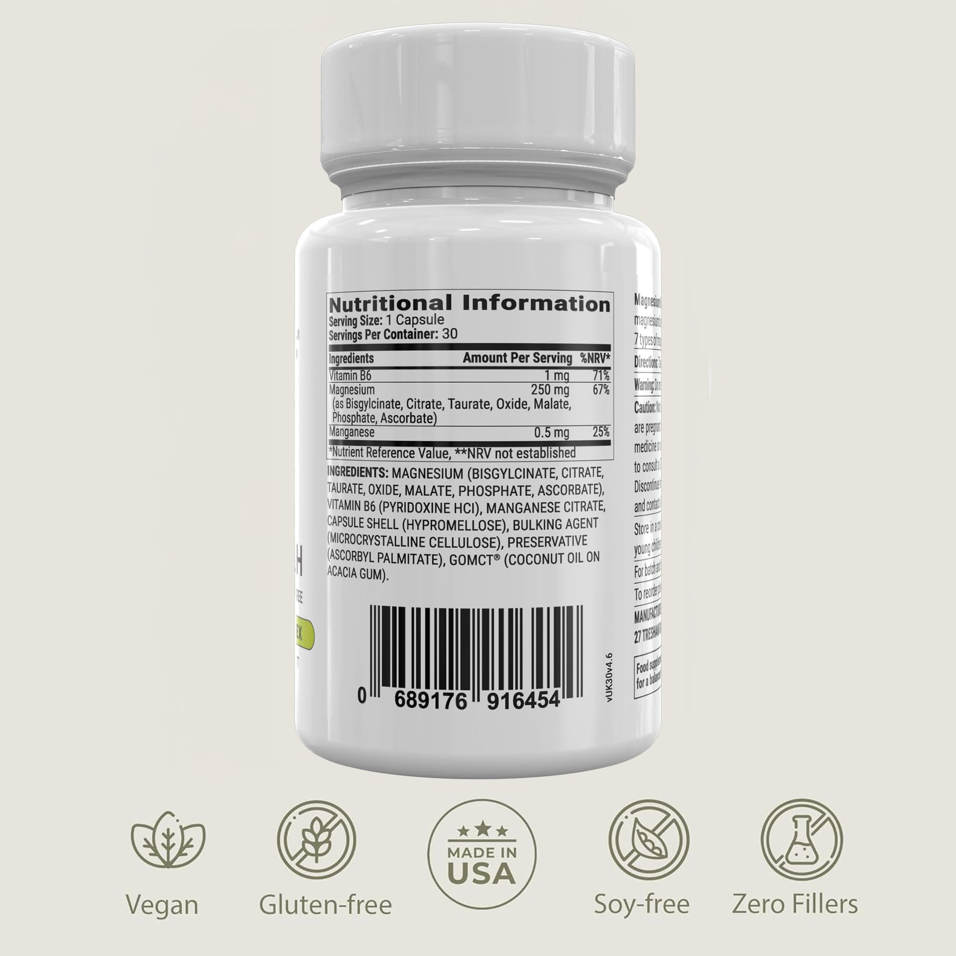 BIOptimizers Magnesium Breakthrough Supplement with 500mg - 7 Forms of Magnesium: Glycinate, Malate, Citrate, and More - Natural Support for Sleep and Cognitive Function -30 Capsules- Calming Vitamins - dailyvitalstore
