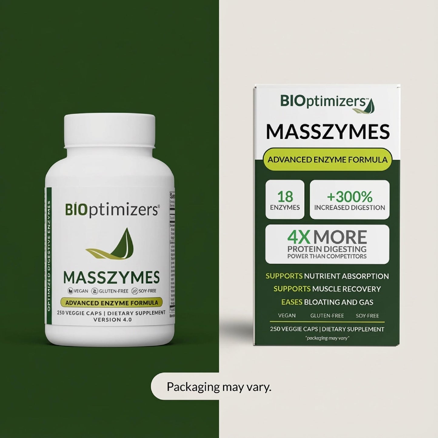 BiOptimizers MassZymes - Complete Digestive Enzymes Supplement for Gut Health - Bloating Relief for Men and Women - Lipase Amylase Bromelain - dailyvitalstore