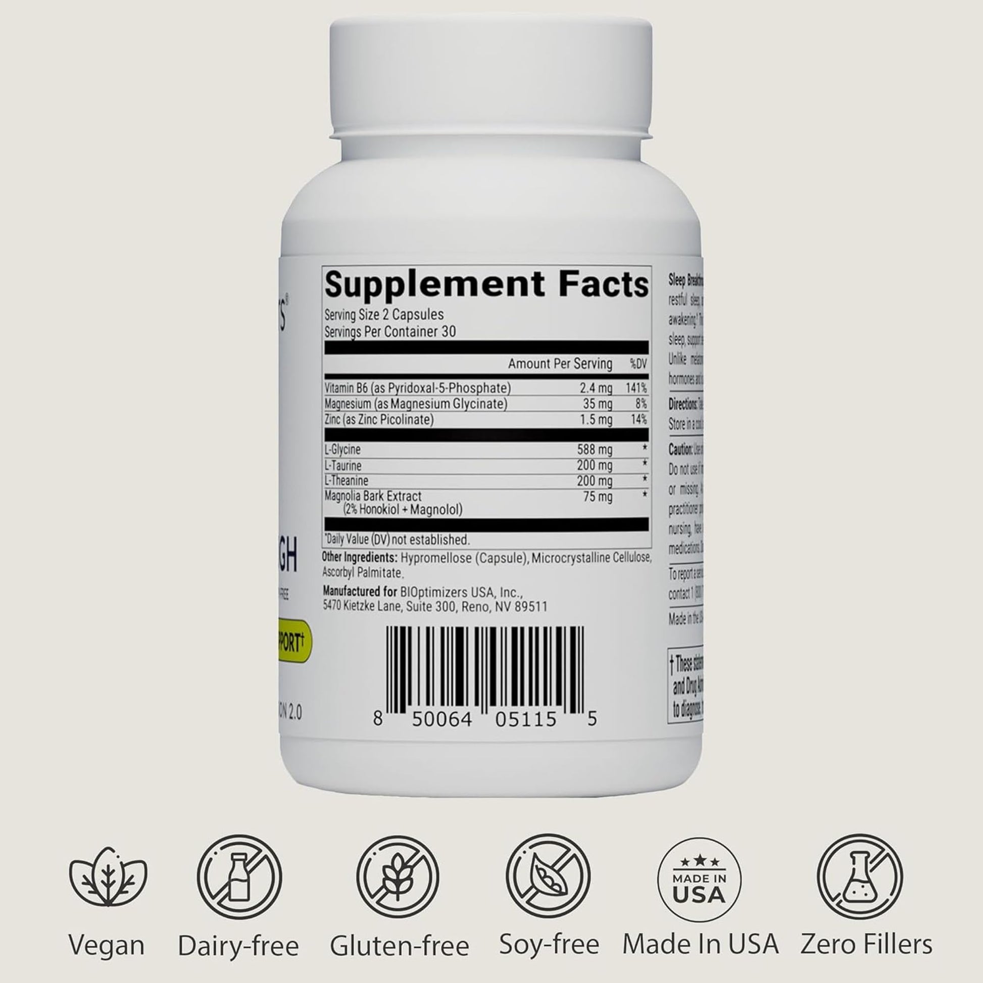 BIOptimizers Sleep Breakthrough Capsules - Natural Support Supplement | Calming Relief Aid for Adults - dailyvitalstore