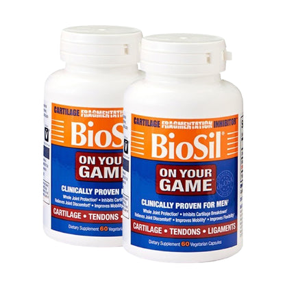 Biosil On Your Game - 60 Veggie Capsules, Pack of 2 - with Patented ch-OSA Complex - Increase Collagen Production for Joint Pain Relief, Flexibility & Range of Motion - GMO Free - 60-Day Supply - dailyvitalstore