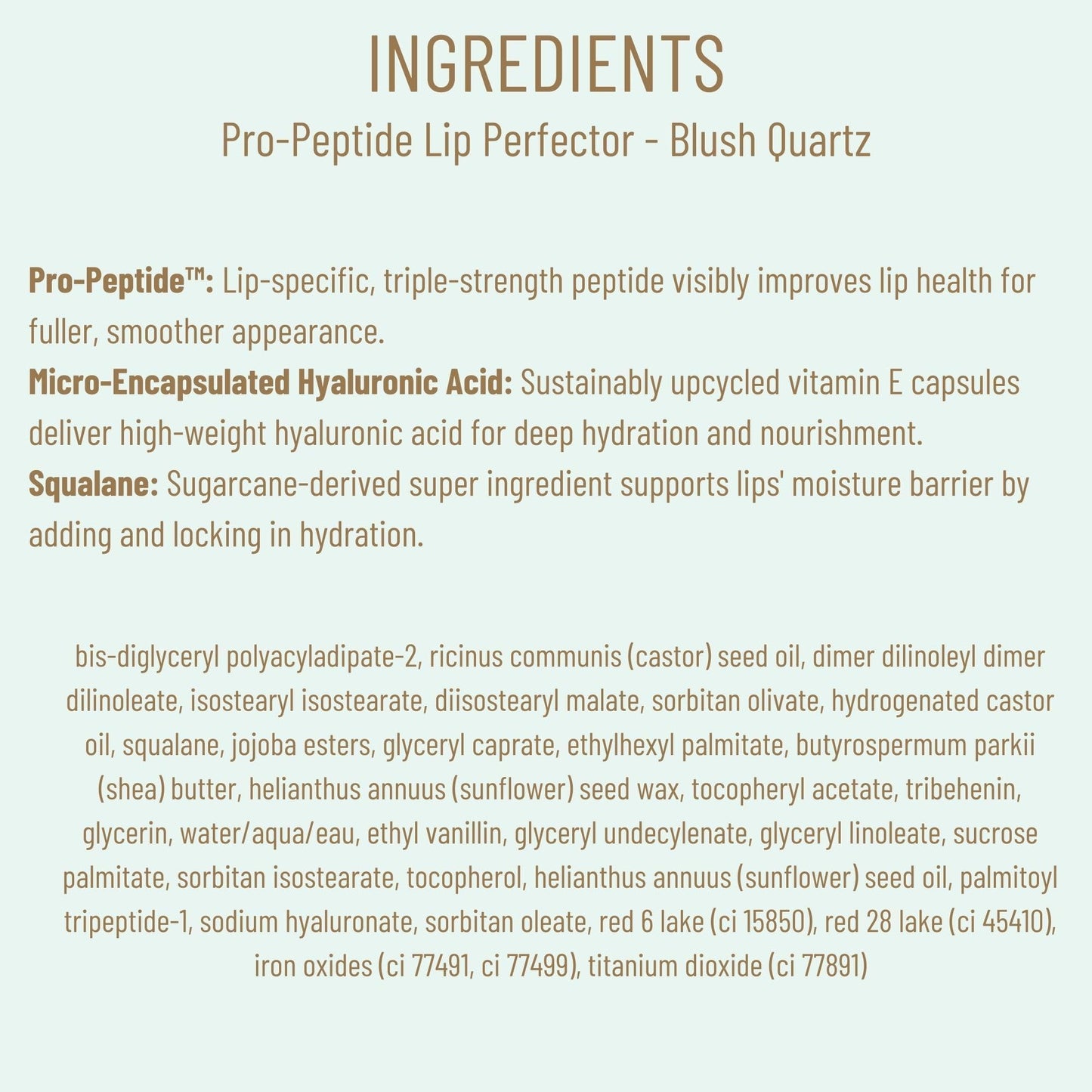 Biossance Pro-Peptide Lip Perfector – Triple-Treat Vegan Lip Balm – Deeply Hydrating with Pro-Peptides & Hyaluronic Acid – Enhances Natural Lip Color – Silky, Glossy Finish in Blush Quartz, Pink - dailyvitalstore