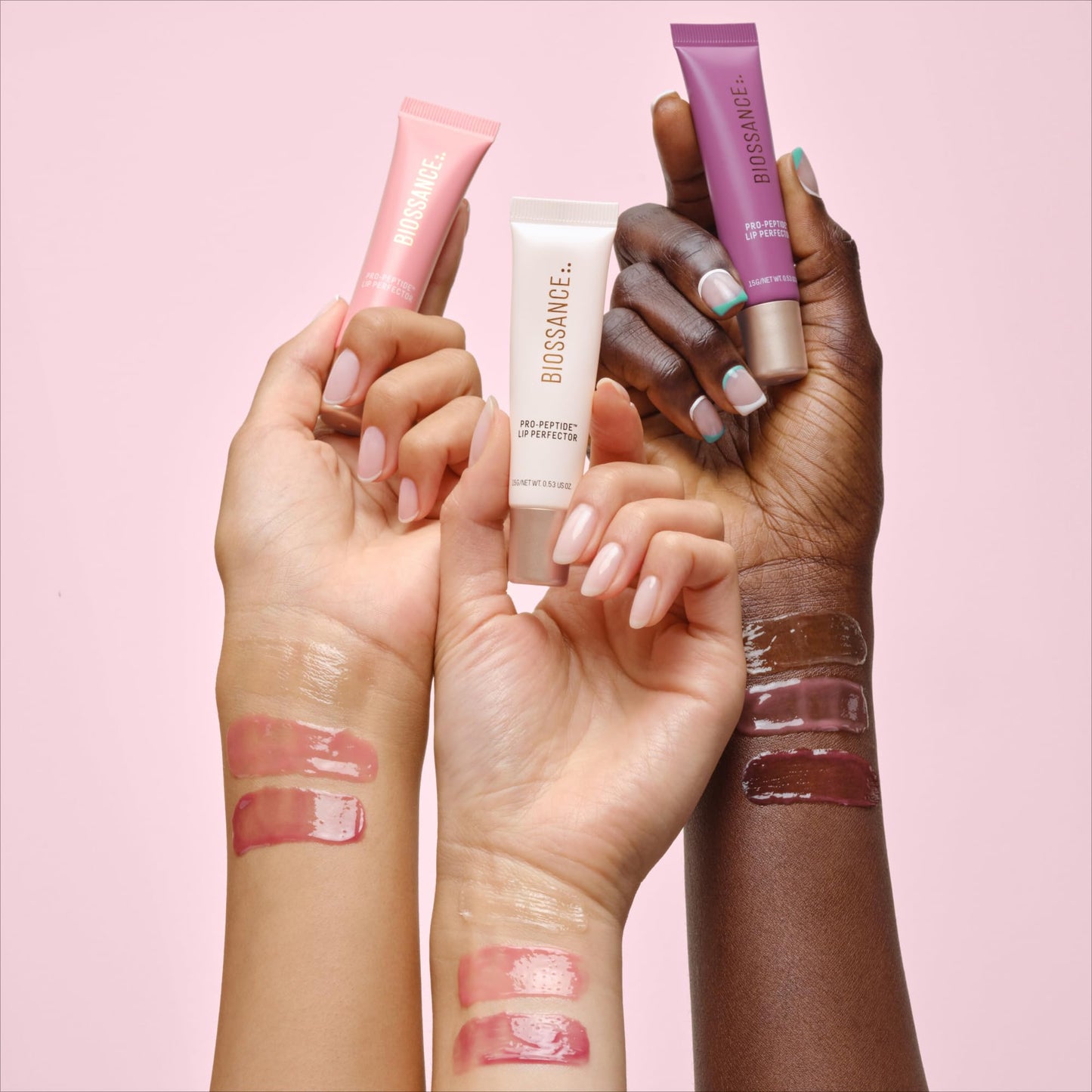 Biossance Pro-Peptide Lip Perfector – Triple-Treat Vegan Lip Balm – Deeply Hydrating with Pro-Peptides & Hyaluronic Acid – Enhances Natural Lip Color – Silky, Glossy Finish in Blush Quartz, Pink - dailyvitalstore
