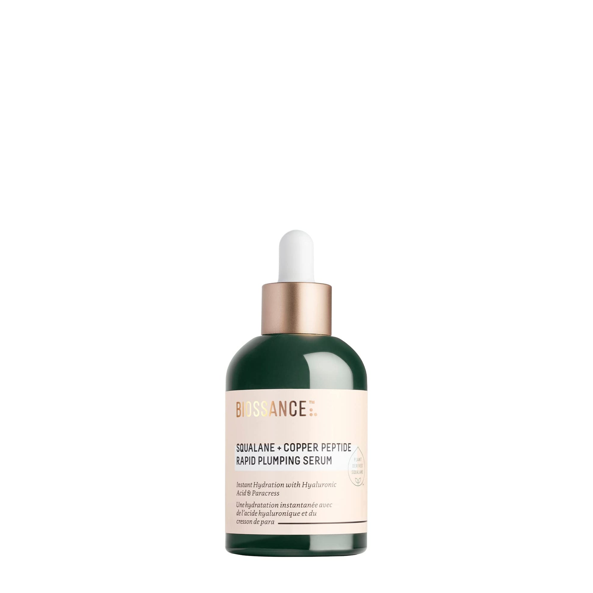 Biossance Squalane + Copper Peptide Rapid Plumping Serum - Face Serum for All Skin Types - Visibly Plumping + Firming Skin, Fine Lines + Wrinkles, - dailyvitalstore