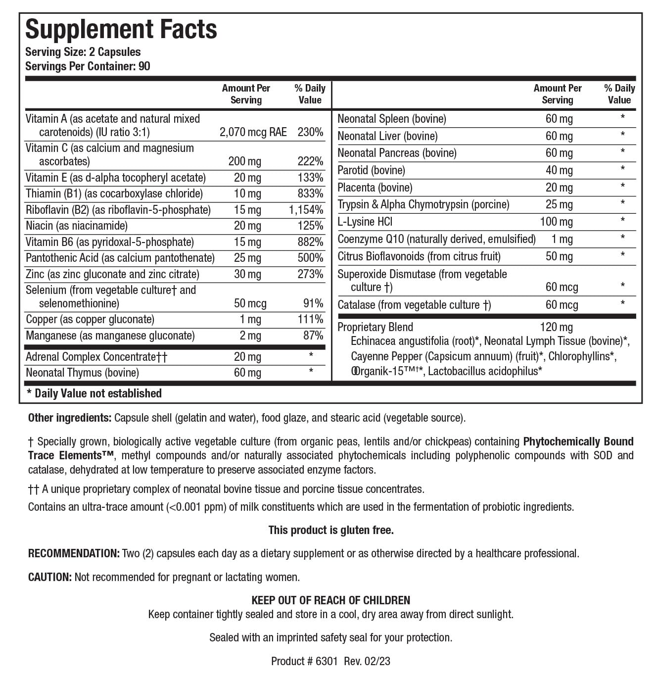 BIOTICS RESEARCH Bio Immunozyme Forte Multivitamin, Echinacea, Cayenne Pepper, Lactobacillus acidophilus, Botanicals, Probiotics, Amino Acids, Organs/Glandulars for Immune System Health 180 Capsules - dailyvitalstore