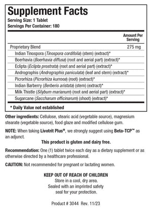 Biotics Research Livotrit Plus Liver Cleanse and Detox Support Supplement Natural Non GMO Herbal Blend with Milk Thistle 180 Tablets - dailyvitalstore