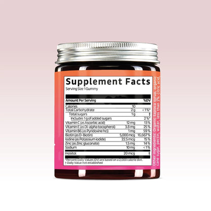 Biotin Gummies for Hair, Skin & Nails. 5,000 mcg High Potency Vegan Vitamins for Faster Hair Growth, Stronger Nails & Healthy Skin. with Vitamins C & E, 90 Gummies - dailyvitalstore