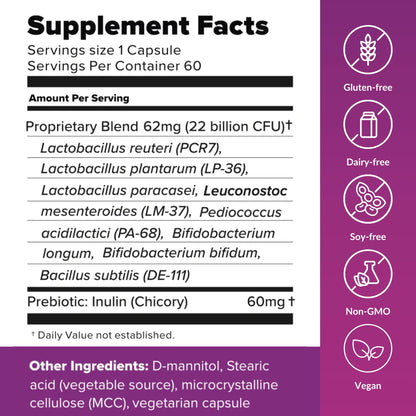 BiotiQuest Sugar Shift Probiotic | Helps Decrease Sugar & Carb Cravings and Supports Digestive Balance | 22 Billion CFU | Non-GMO, Gluten-Free, & Vegan | 60 Servings - dailyvitalstore