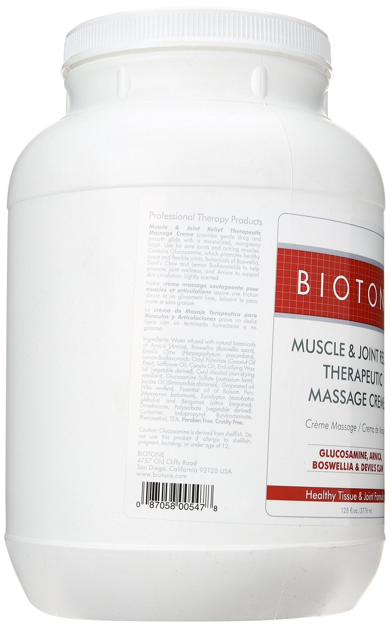 Biotone Muscle & Joint Therapeutic Massage Creme 1Gallon - dailyvitalstore