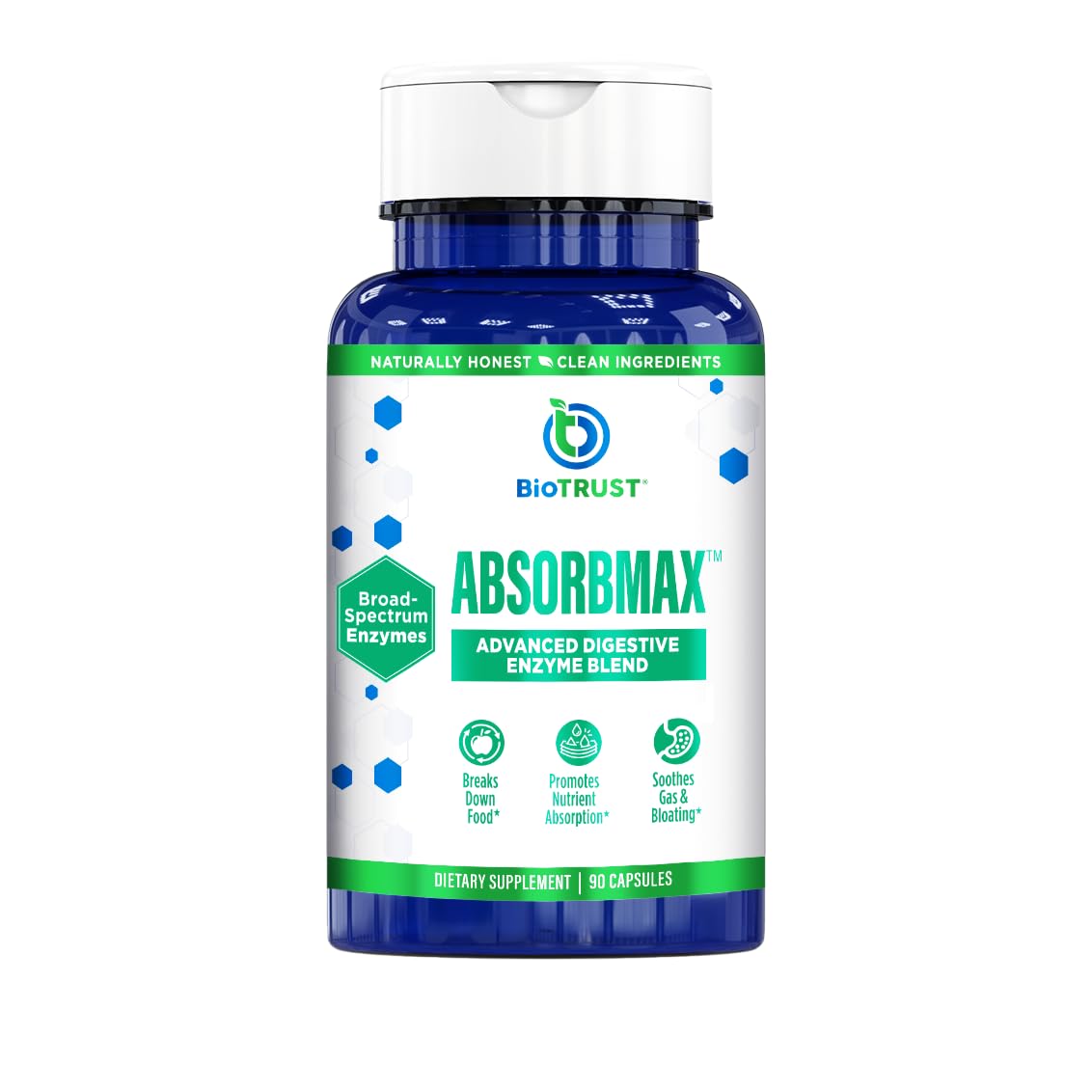 BioTrust AbsorbMax Broad Spectrum Digestive Enzyme Blend, Gluten Free, Non GMO, Digestive Support for Nutrient Digestion, Absorption and Periodic - dailyvitalstore