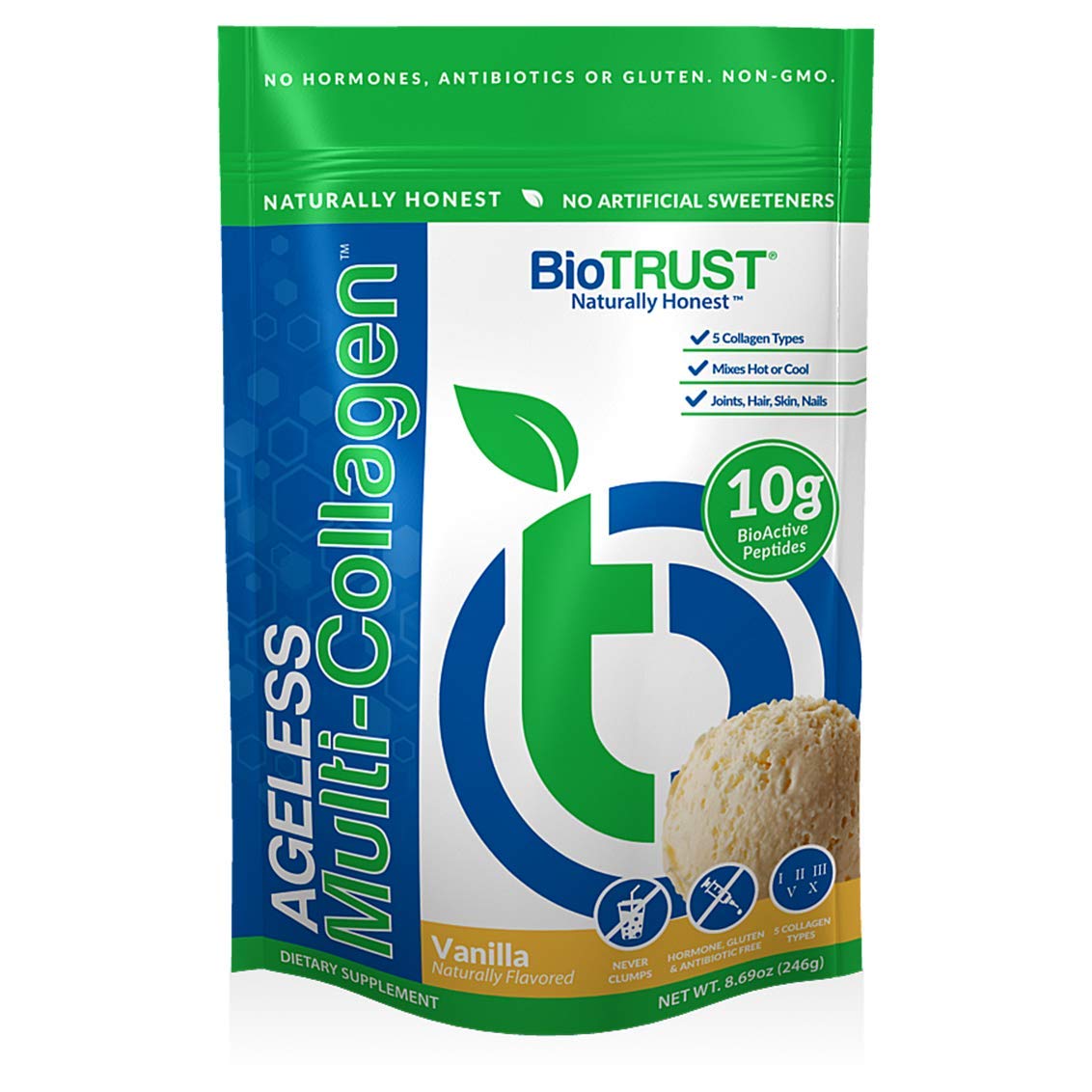 BioTrust Ageless Multi Collagen 5-in-1 Protein Powder (Vanilla) BlenderBottle Bundle - dailyvitalstore