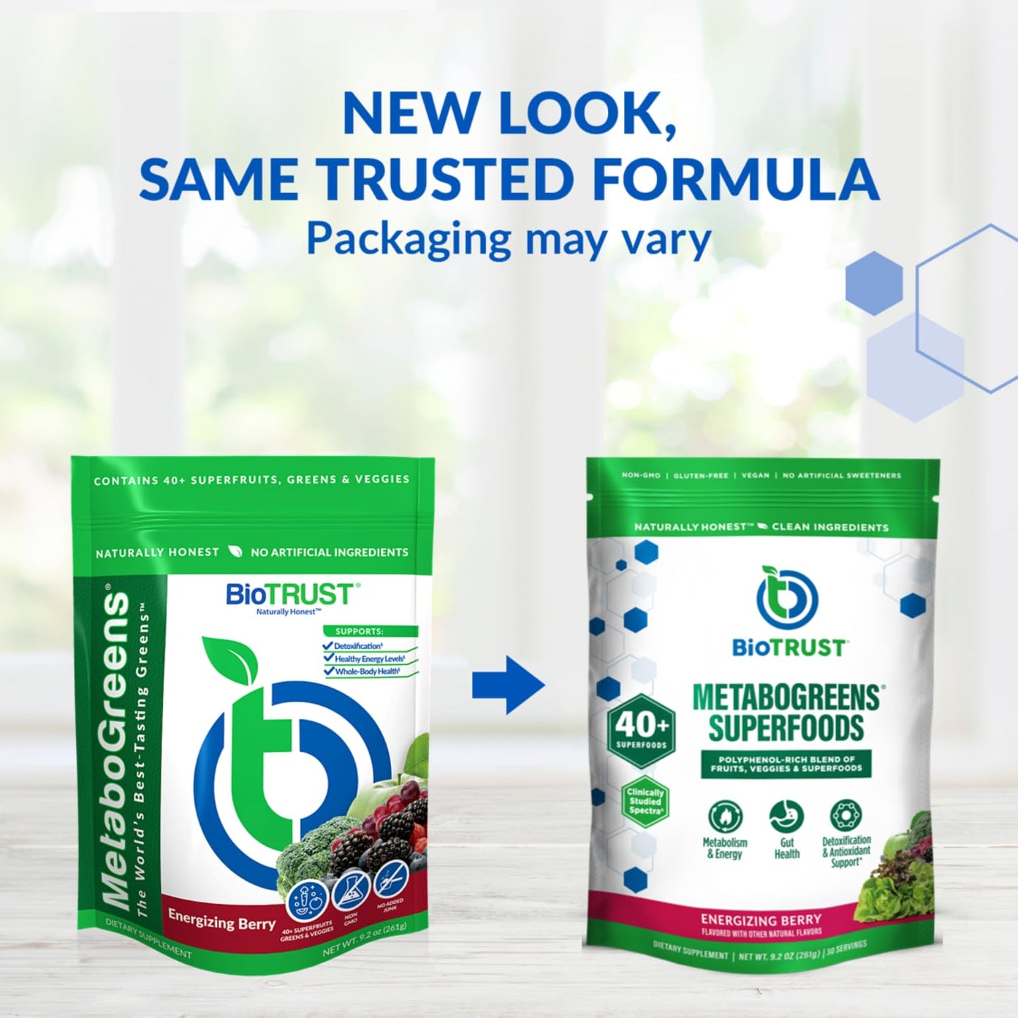 BioTrust Metabo Greens Superfood Powder - Super Greens Powder, Fruit & Veggie Blend with Clinically Studied Spectra - Non GMO, Soy Free, Gluten Free, Dairy Free, Energizing Berry Flavor (30 Servings) - dailyvitalstore