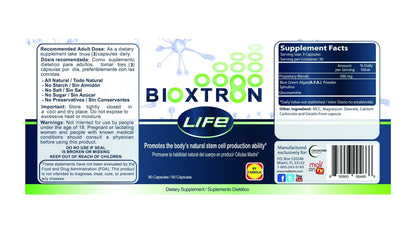 Bioxtron Life AFA Stem Cell Supplement - Joint Support & Muscle Pain - Immune System Support - Support Energy Levels - Stem Cell Production - Blue Green Algae Spirulina - 90 Caps + Cream 2 oz - dailyvitalstore