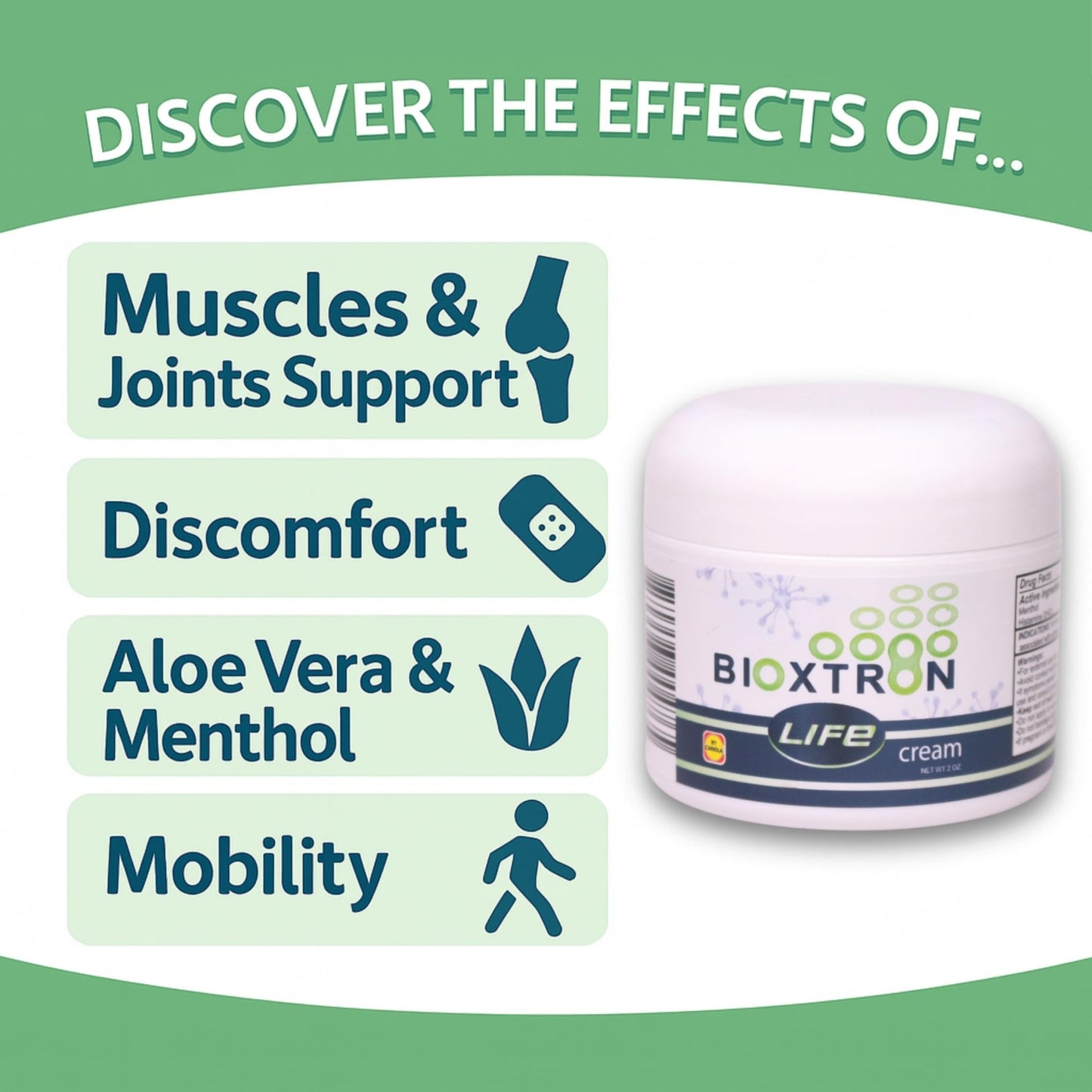 Bioxtron Life Cream Natural AFA Stem Cell Supplement 2 oz - Joint Pain - Muscle Pain - Fatigue - dailyvitalstore