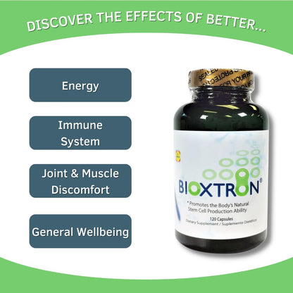 Bioxtron Natural AFA Stem Cell Supplement - Joint Support & Muscle Pain - Immune System Support - Natural Blue Green Algae Spirulina - 120 Caps - dailyvitalstore