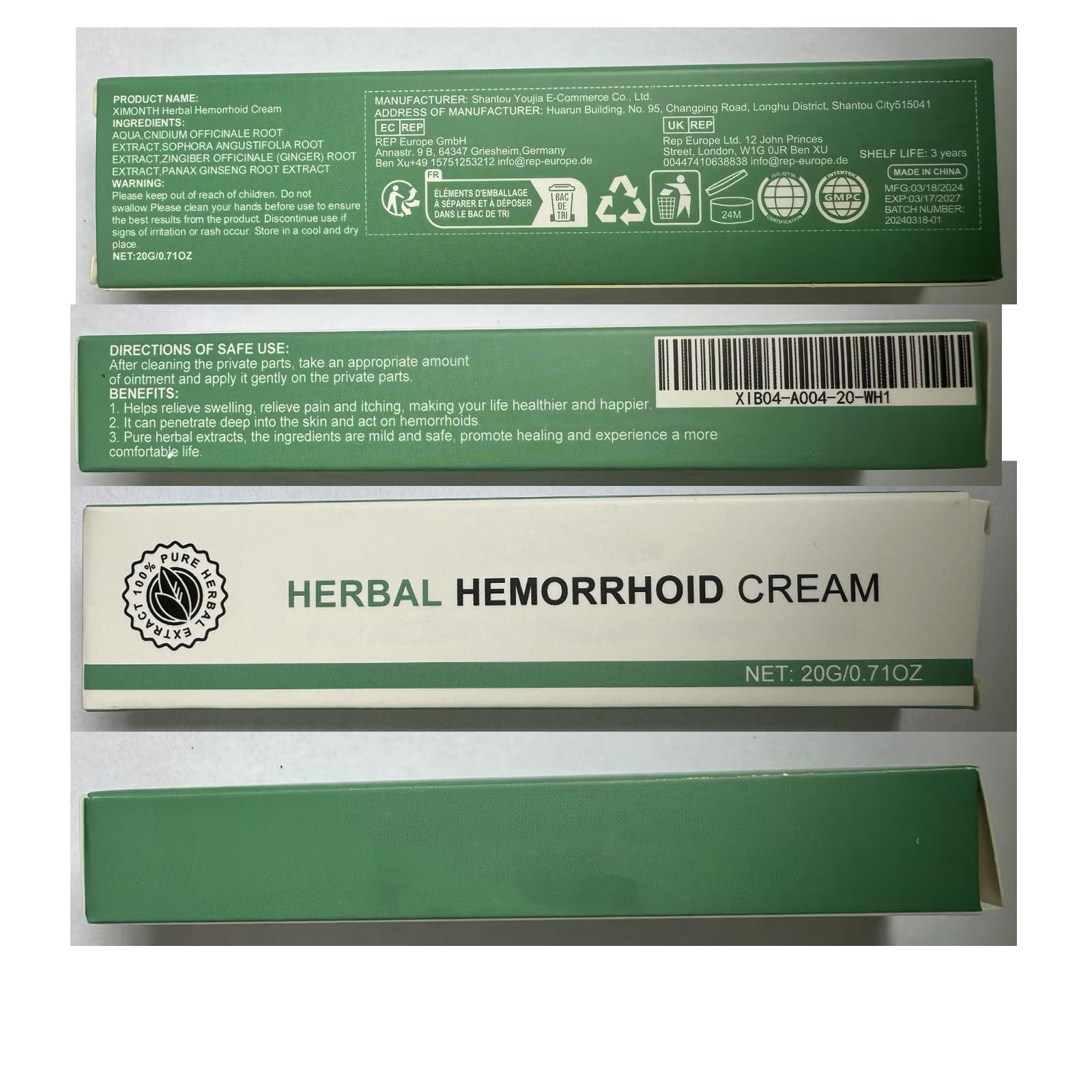 BITYEYE Herbal Hemorrhoids Cream,Hemorrhoid Cream,for Men and Women (1PCS) - dailyvitalstore