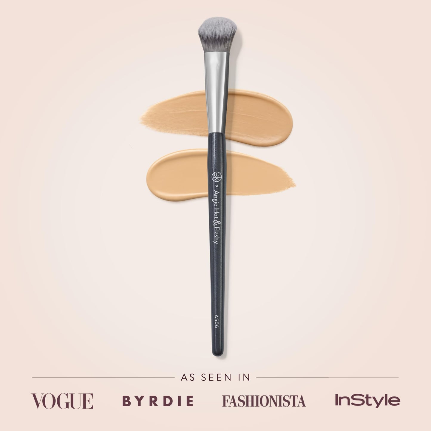 BK BEAUTY BRUSHES - ANGIE HOT & FLASHY A506 CONCEALER - Viral "Kitten Paw" Face Brush - Under-Eye Concealing and Contouring - Makeup Brushes - dailyvitalstore