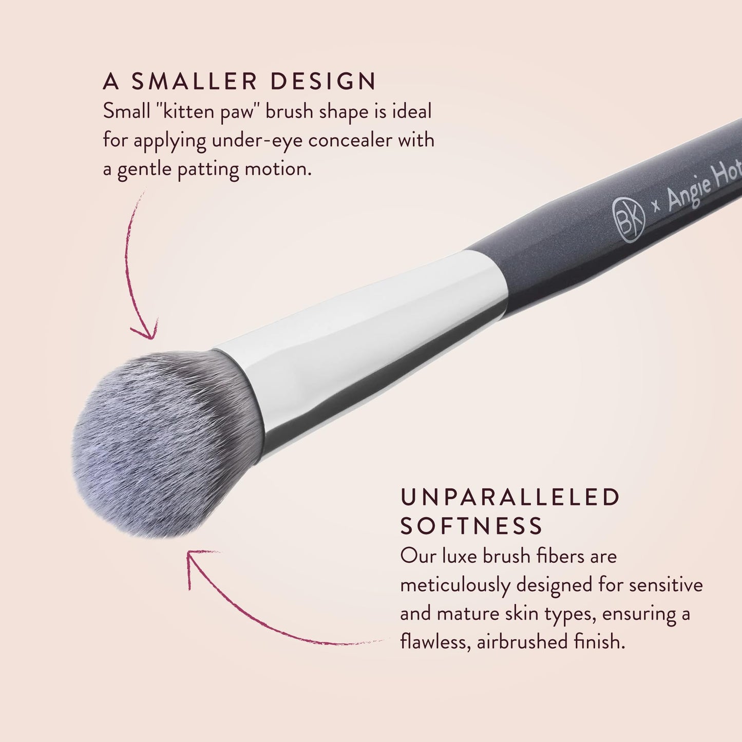 BK BEAUTY BRUSHES - ANGIE HOT & FLASHY A506 CONCEALER - Viral "Kitten Paw" Face Brush - Under-Eye Concealing and Contouring - Makeup Brushes - dailyvitalstore