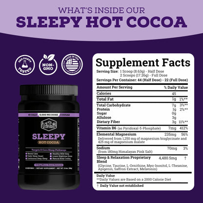 Black Forest Sleepy Hot Cocoa - Magnesium Hot Chocolate Sleepy Cocoa Sleep Powder for Adults with Melatonin & L-Theanine - Natural Sleep Drink Mix for Deep Sleep & Relaxation, - dailyvitalstore