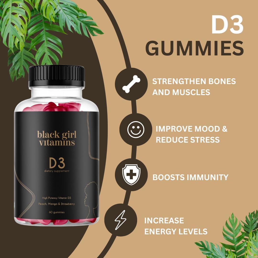 Black Girl Vitamins Complete Wellness Essentials - 30-Day Bundle with D3 Gummies, Probiotics, Hair-Skin-Nails + Sea Moss - 8 Key Nutrients for Immune, Skin & Energy Support - dailyvitalstore