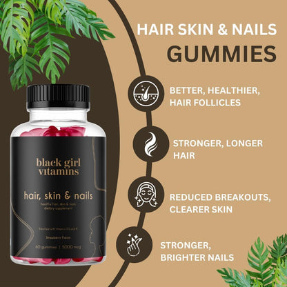 Black Girl Vitamins Complete Wellness Essentials - 30-Day Bundle with D3 Gummies, Probiotics, Hair-Skin-Nails + Sea Moss - 8 Key Nutrients for Immune, Skin & Energy Support - dailyvitalstore