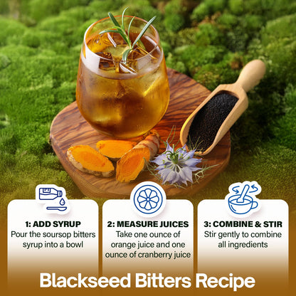 Black Seed Oil Bitters Liquid - Premium Herbal Blend with Black Seed Extract, Curcumin (Turmeric Extract), Ashwagandha, Elderberry, Probiotics, Vitamin C, Zinc...16 fl oz | Natural Botanical Blend - dailyvitalstore