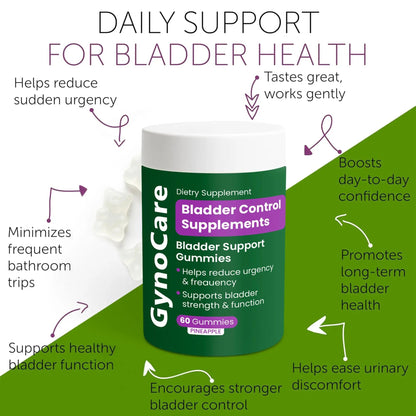 Bladder Control Supplements – Urinary Tract Health for Women | Overactive Bladder Support, UTI Relief & Infection Treatment | Daily Feminine Wellness Gummies – 60 Pineapple Flavor - dailyvitalstore