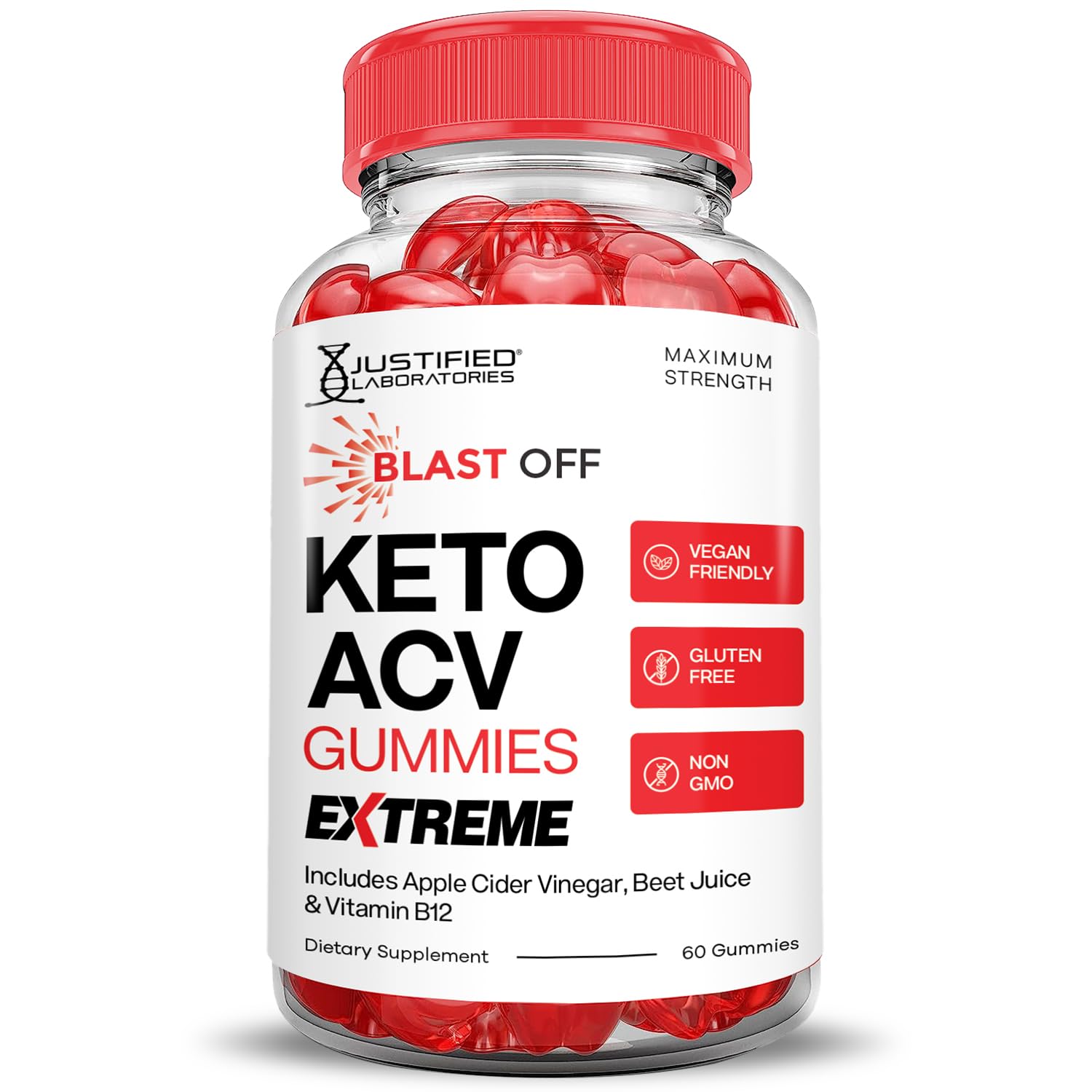 Blast Off Keto ACV Gummies Extreme 2000MG Blast Keto Gummies Apple Cider Vinegar Formulated with Pomegranate Beet Juice Powder B12 Vegan Non GMO 60 Gummys - dailyvitalstore