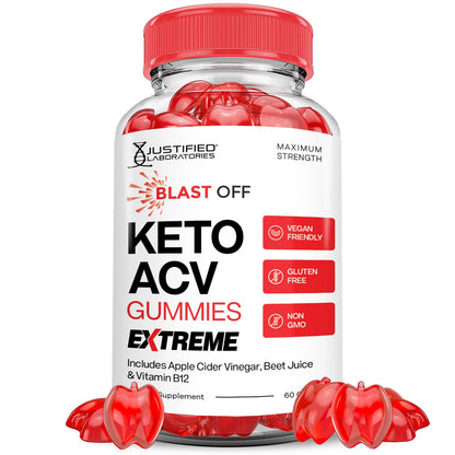 Blast Off Keto ACV Gummies Extreme 2000MG Blast Keto Gummies Apple Cider Vinegar Formulated with Pomegranate Beet Juice Powder B12 Vegan Non GMO 60 Gummys - dailyvitalstore