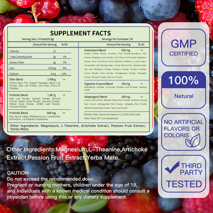 Blltzzz Newpie Superfoods Happy Cleaner Probiotic Powder,Watermelon Flavor Prebiotic & Probiotic Powder,Organic Fiber,Sugar Free,Gut Health,Natural Antioxidant - dailyvitalstore
