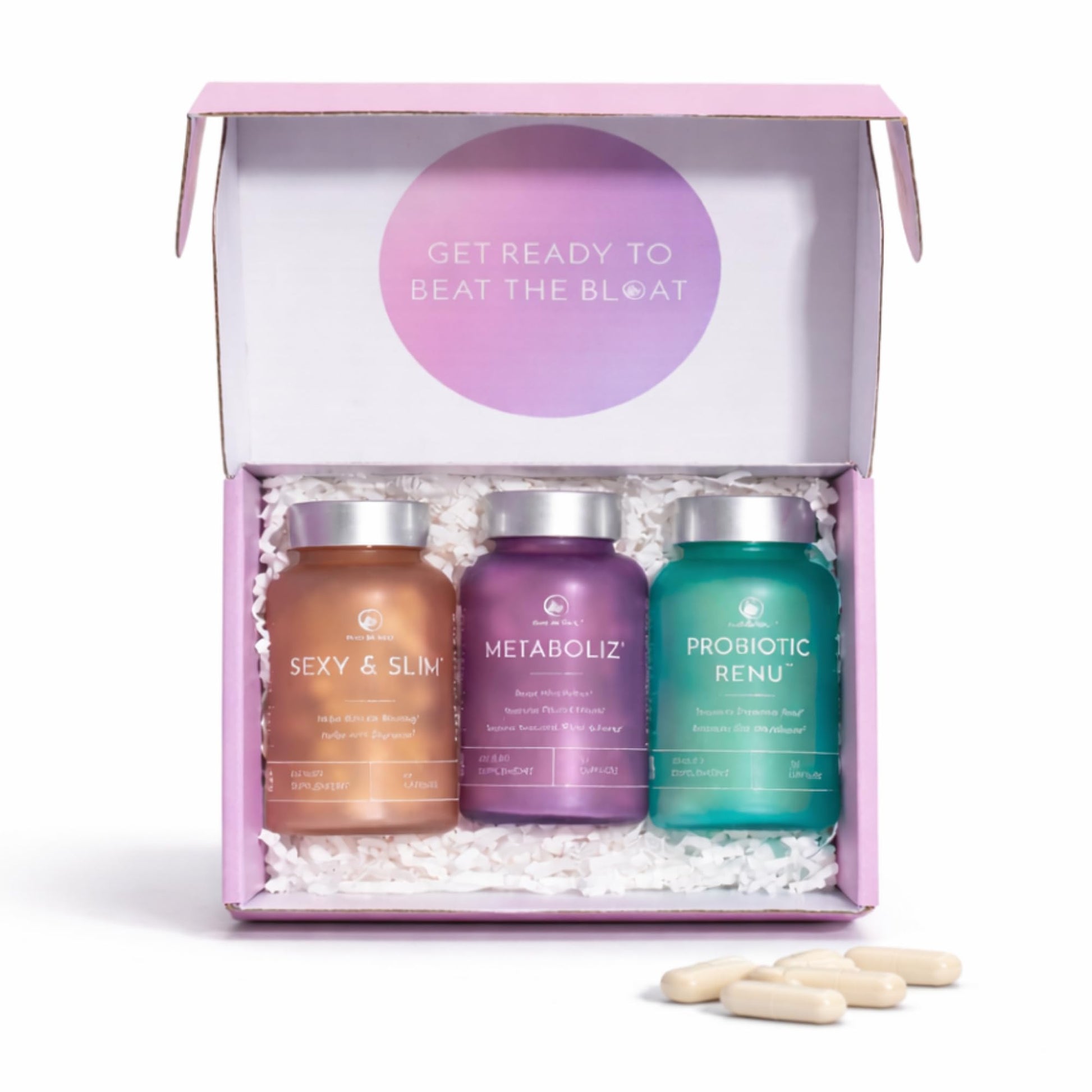 Bloat No More Sexy & Trim Wellness Kit for Women – 3-in-1 Gut Health, Metabolism & Bloating Relief Bundle – Probiotic, Thyroid Support - dailyvitalstore