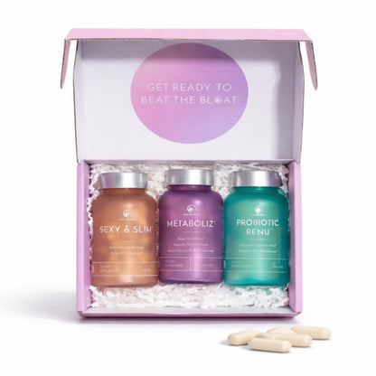 Bloat No More Sexy & Trim Wellness Kit for Women – 3-in-1 Gut Health, Metabolism & Bloating Relief Bundle – Probiotic, Thyroid Support - dailyvitalstore