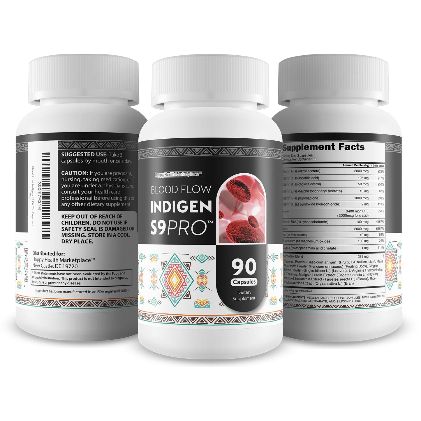 Blood Flow Indigen S9 Pro - Our Best Poor Circulation Supplements for Advanced Blood Flow Care - Blood Circulation Support - Blood Circulation Supplements for Healthy Blood Flow Help Blood Flow Pills - dailyvitalstore