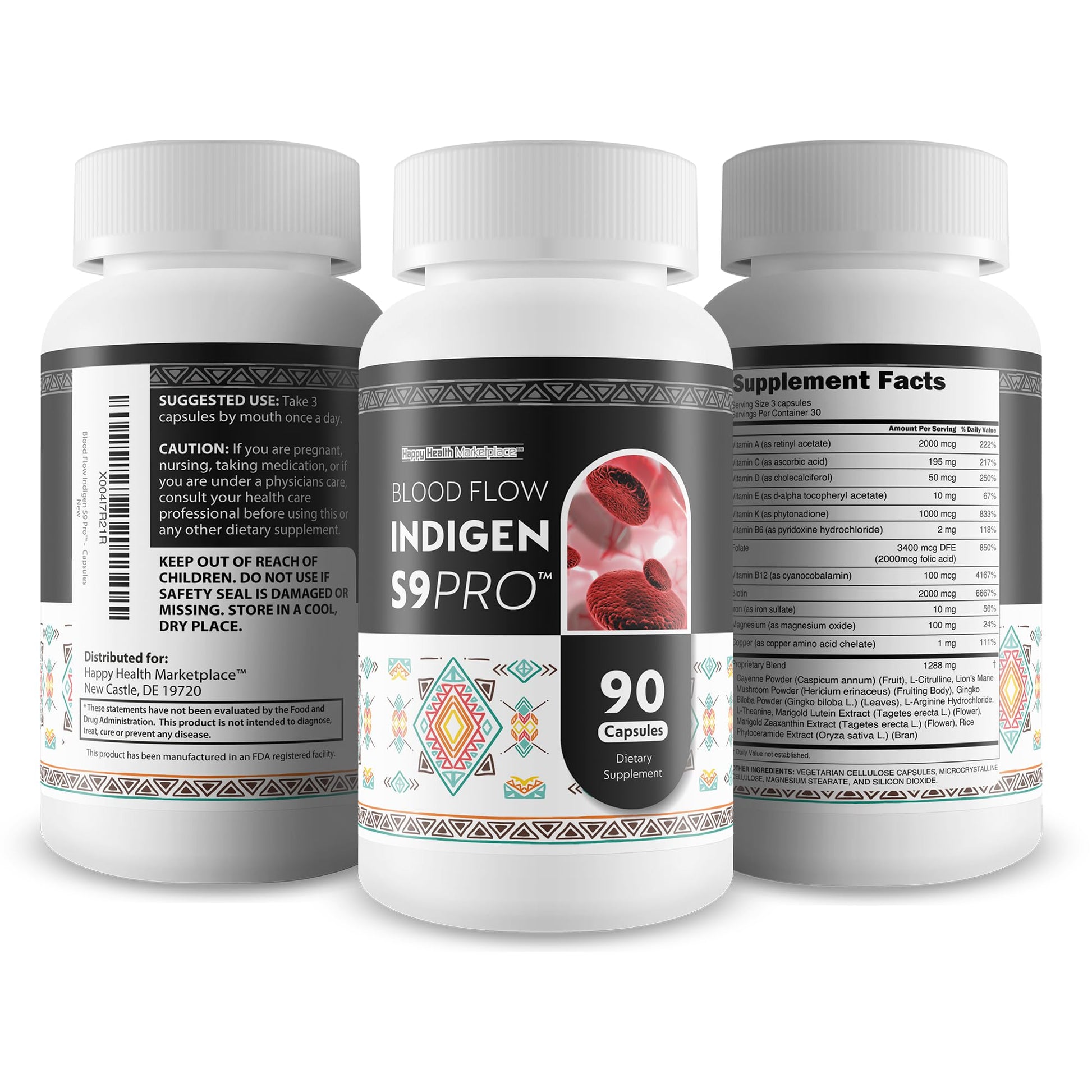 Blood Flow Indigen S9 Pro - Our Best Poor Circulation Supplements for Advanced Blood Flow Care - Blood Circulation Support - Blood Circulation Supplements for Healthy Blood Flow Help Blood Flow Pills - dailyvitalstore
