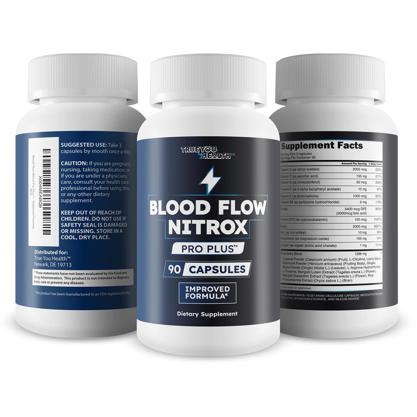 Blood Flow Nitrox Pro Plus - Improved Formula - Our Best Blood Circulation Supplements For Men - Vasodialators - Increase Blood Flow Care Blood Circulation Supplement Blood Flow Supplement For Men - dailyvitalstore
