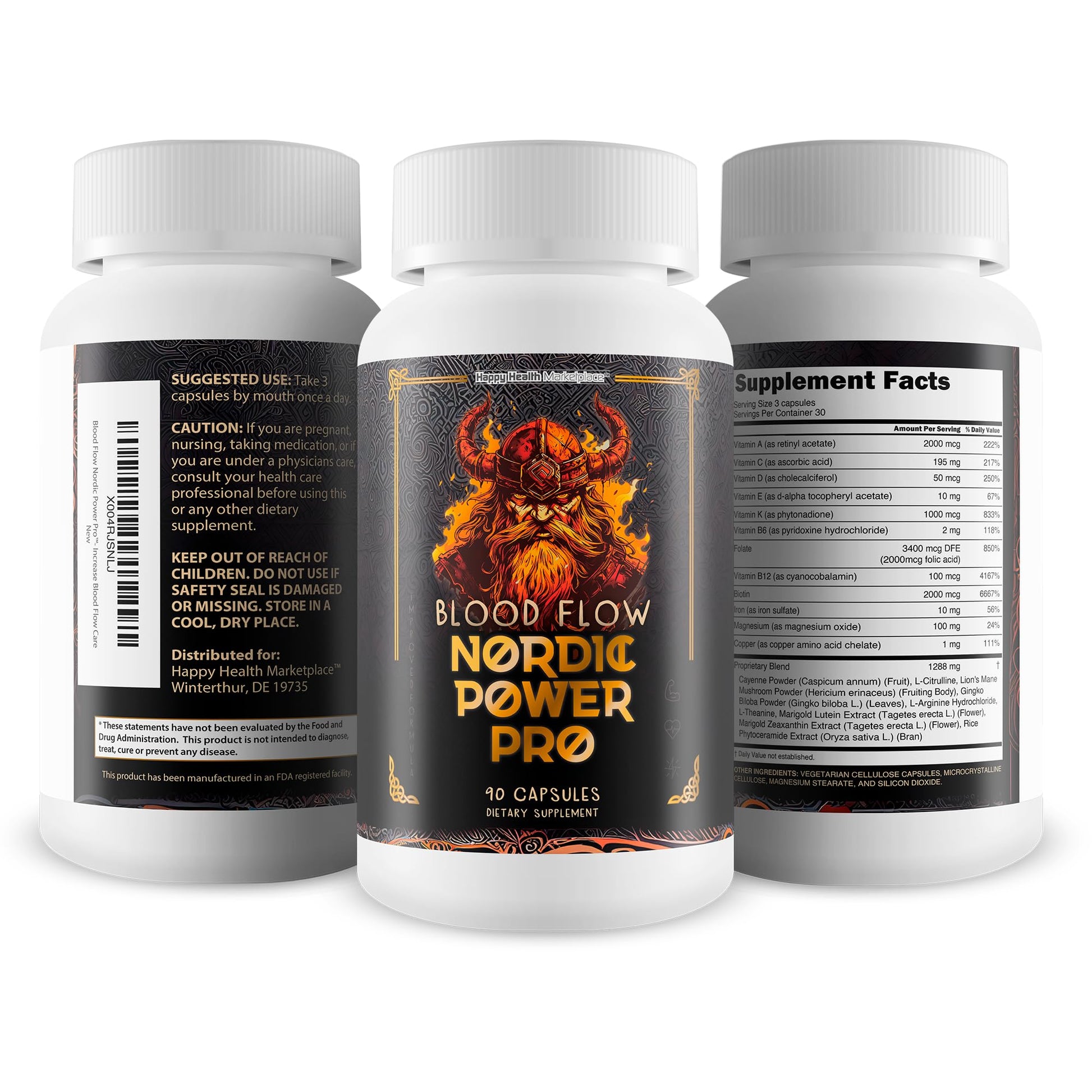 Blood Flow Nordic Power Pro - Our Best Blood Circulation Supplements for Men - Increase Blood Flow Care - Better Blood Flow Nordic Power Male Pills - Male Nordic Power Supplement for Max Blood Flow - dailyvitalstore