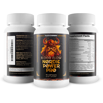 Blood Flow Nordic Power Pro - Our Best Blood Circulation Supplements for Men - Increase Blood Flow Care - Better Blood Flow Nordic Power Male Pills - Male Nordic Power Supplement for Max Blood Flow - dailyvitalstore