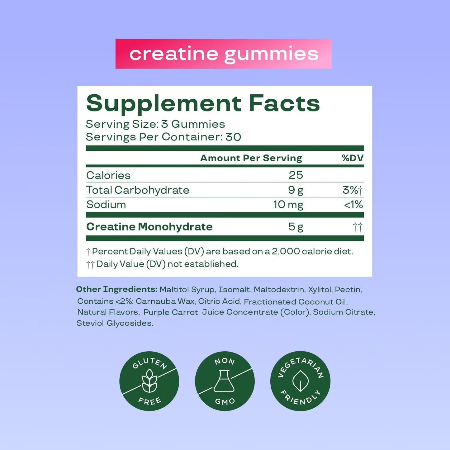 Bloom Creatine Monohydrate Gummies, 5g Per Serving, Sugar Free Creatine Gummy for Workout, Strength, Cognitive Health & Lean Muscle Support, Gluten Free & Non GMO, - dailyvitalstore