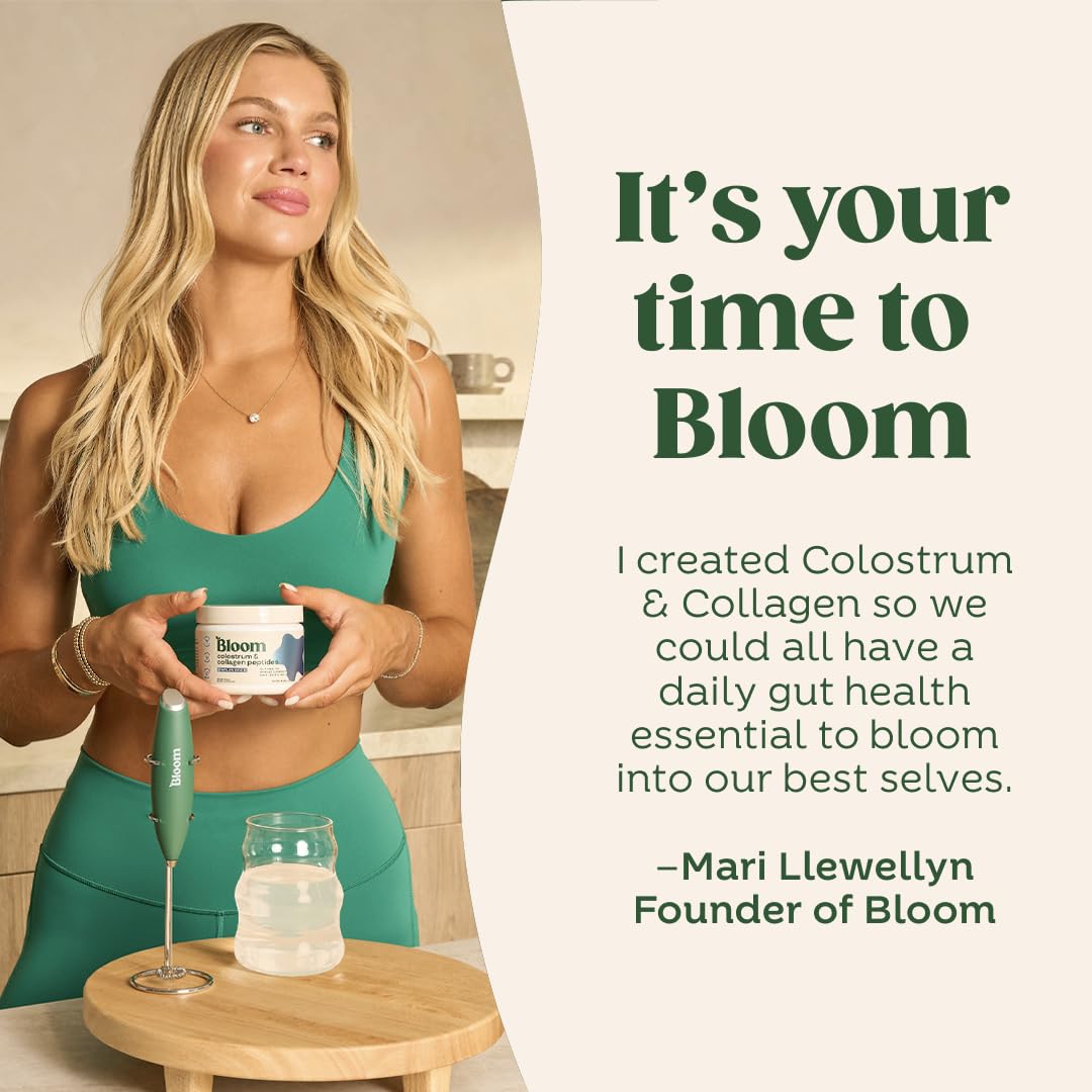 Bloom Nutrition Bovine Colostrum Powder with Vitamin B-12 for Gut Health, Immune Support, Hair Growth & Beauty Supplement | Strawberry, 25 Servings - dailyvitalstore